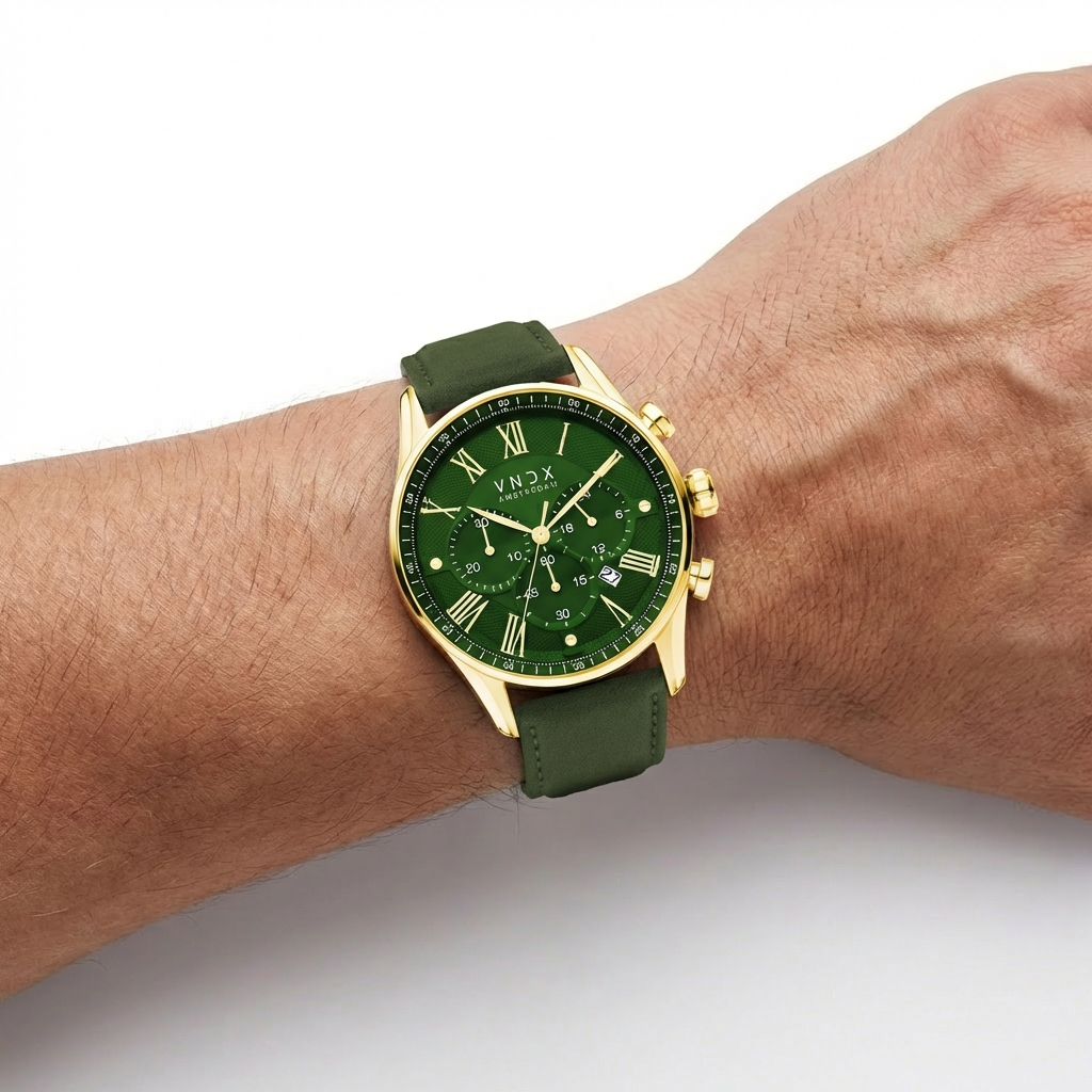 The Chief Goud Leder Groen-3