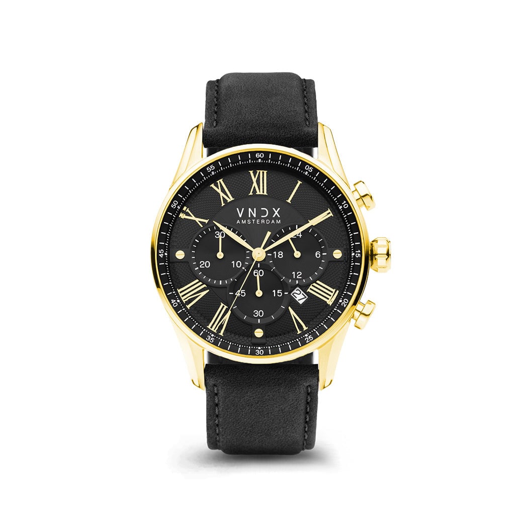 The Chief Goud Leder Zwart-1