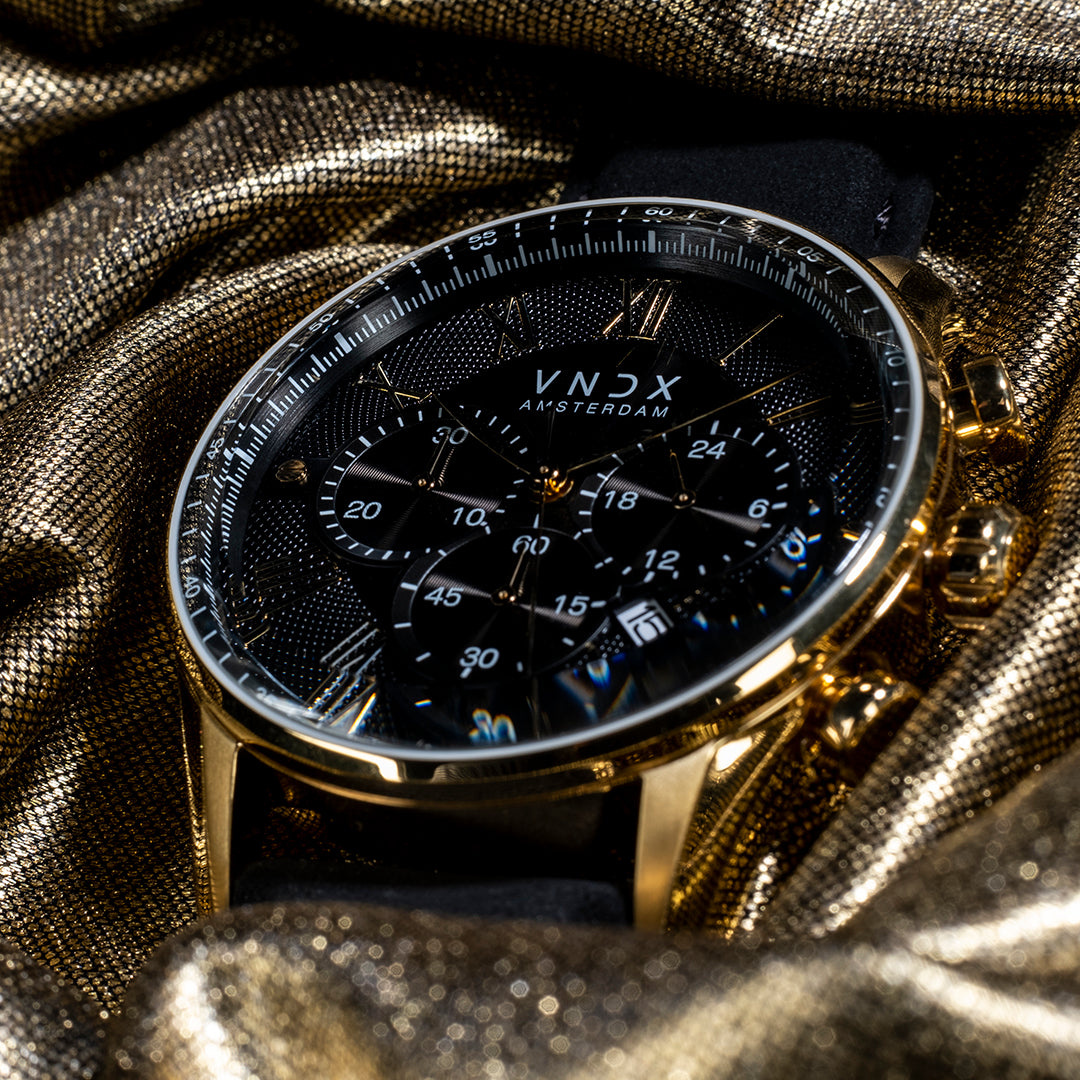 The Chief Goud Leder Zwart-4