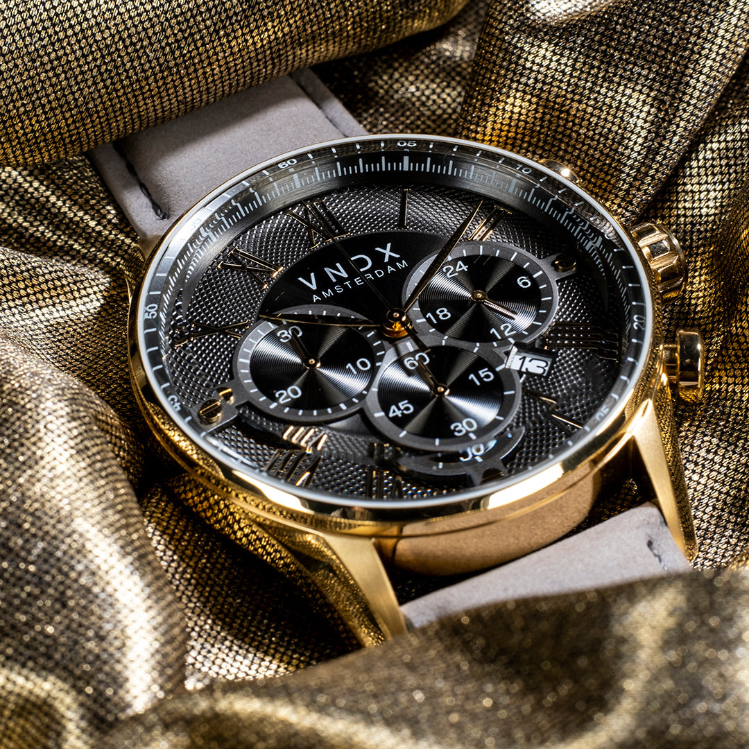 The Chief Goud Leder Grijs-3