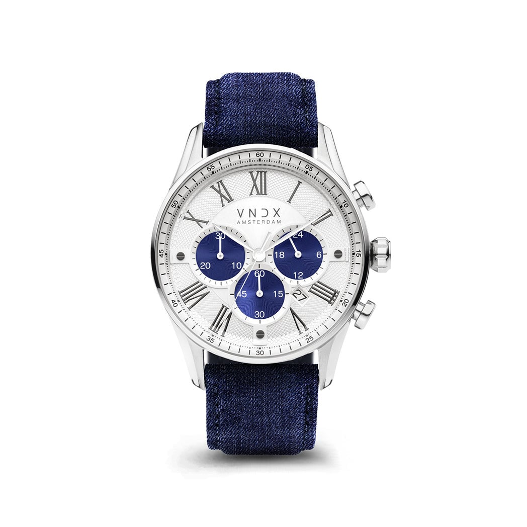 The Chief Two-Tone Blauw Leder Jeans-1
