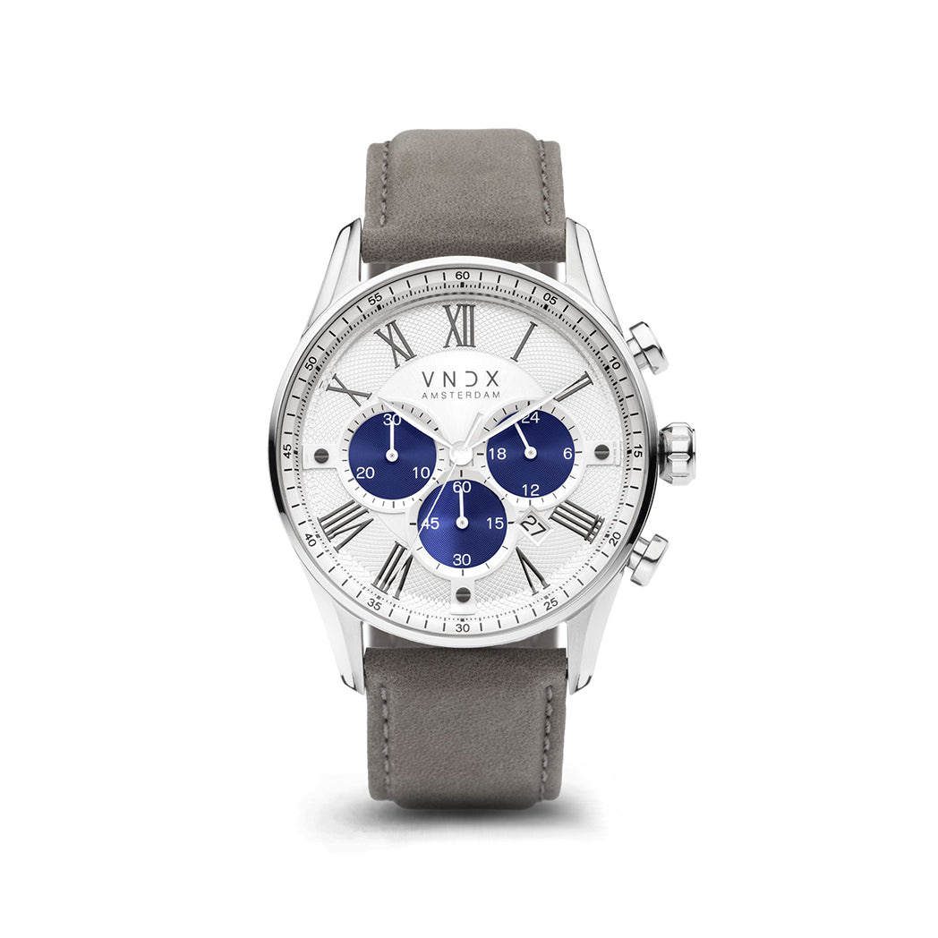 The Chief Two-Tone Blauw Leder Grijs-1