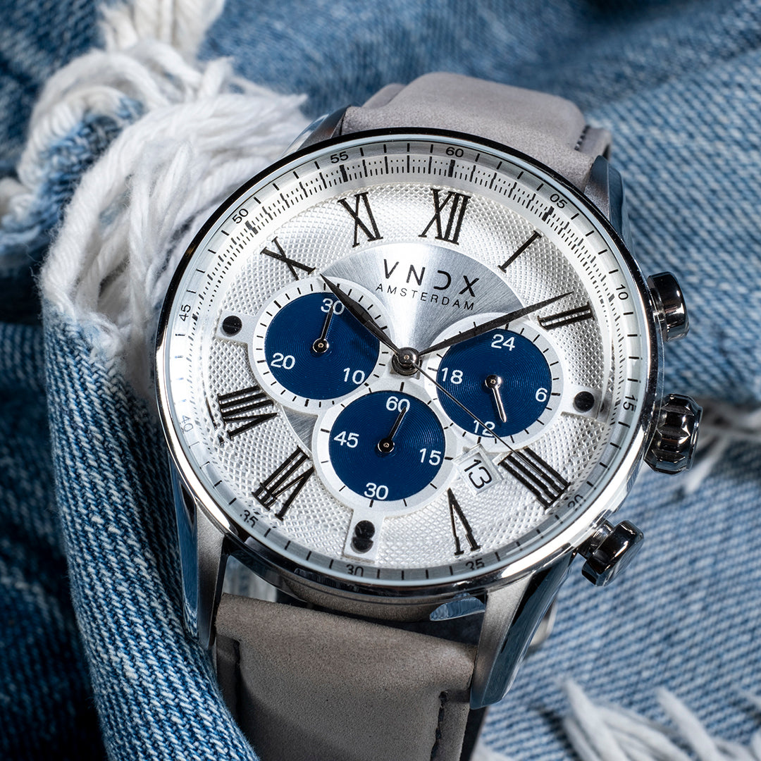 The Chief Two-Tone Blauw Leder Grijs-3