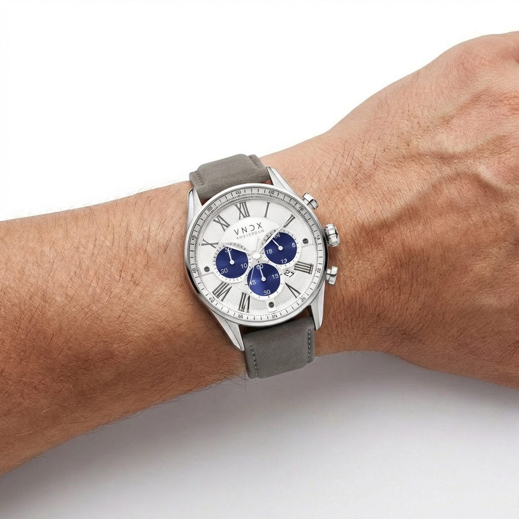 The Chief Two-Tone Blauw Leder Grijs-4