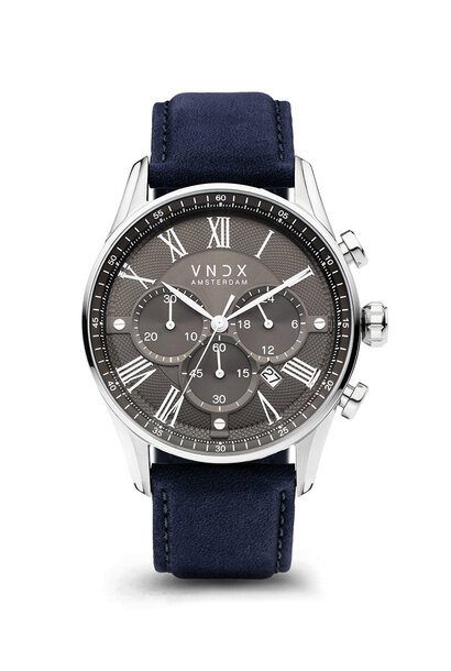 The Chief Grijs Leder Blauw