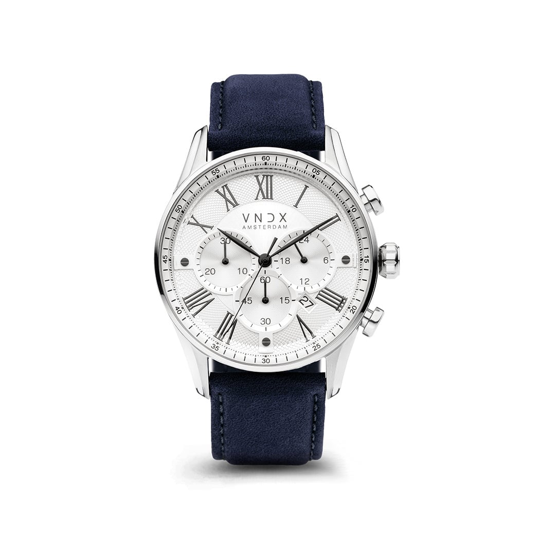 The Chief Wit Leder Blauw-1
