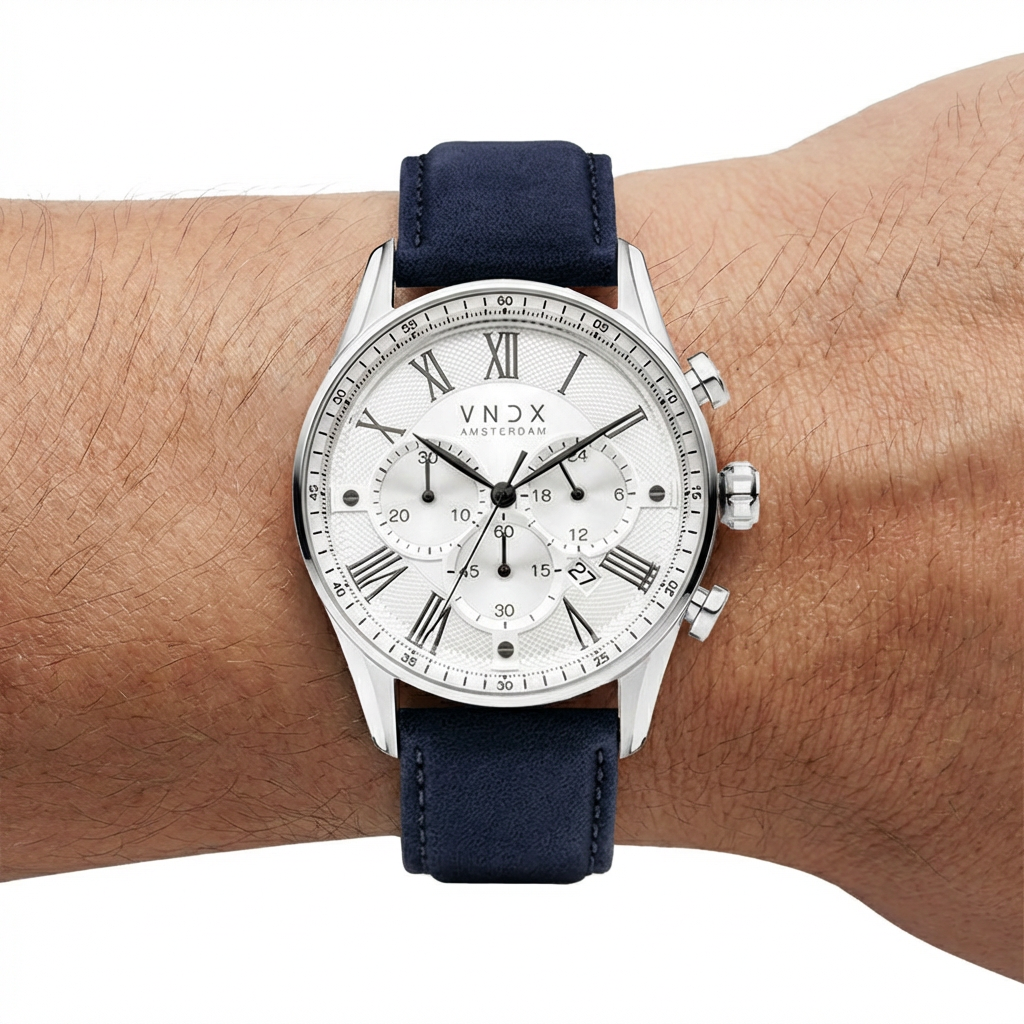 The Chief Wit Leder Blauw-4