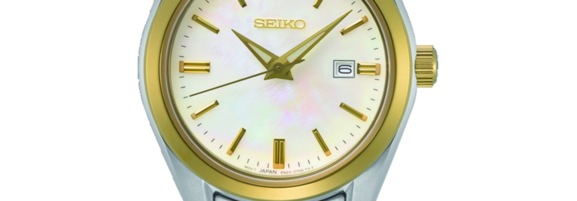 Seiko SUR636P1 dameshorloge bicolor parelmoer 29,8 mm