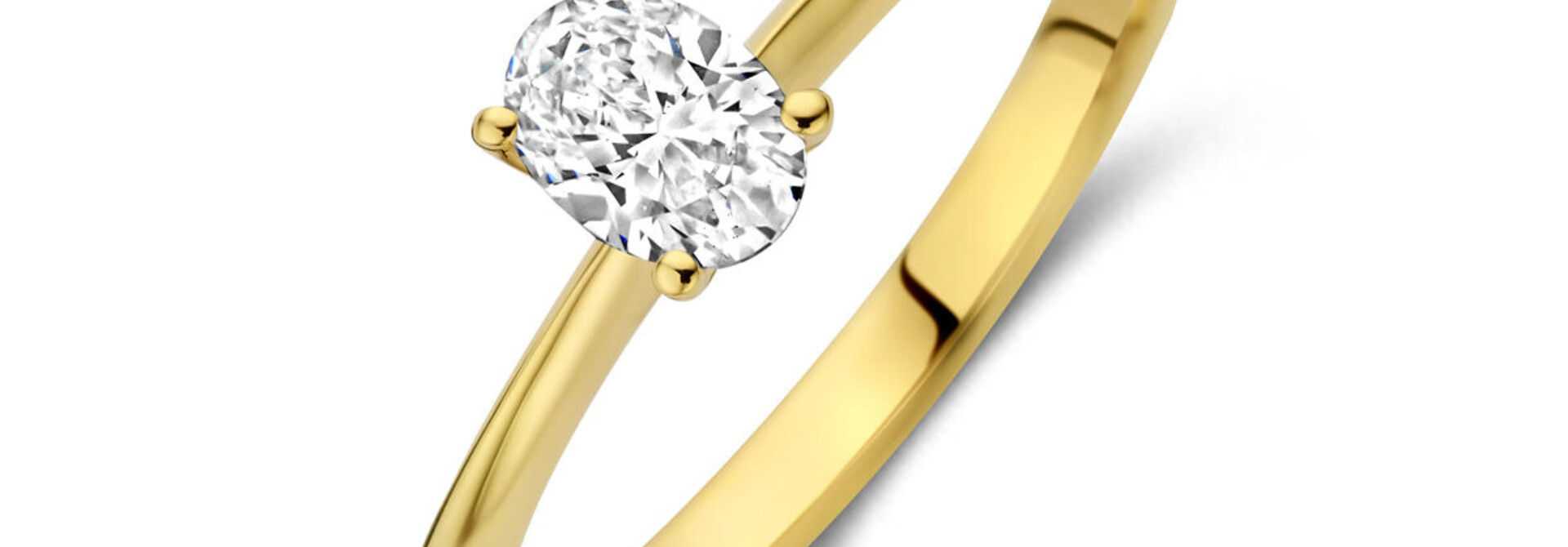 Ring solitair met ovaal labgrown diamant
