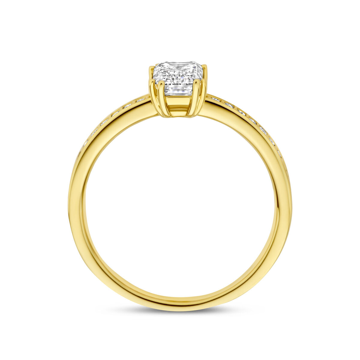 Ring met labgrown diamant baquette en briljant-2