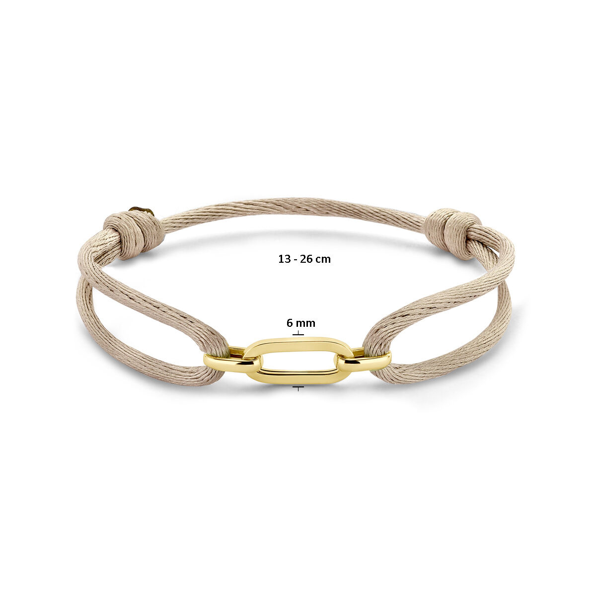 Armband met satijn koord en 4 cuban schakels-2