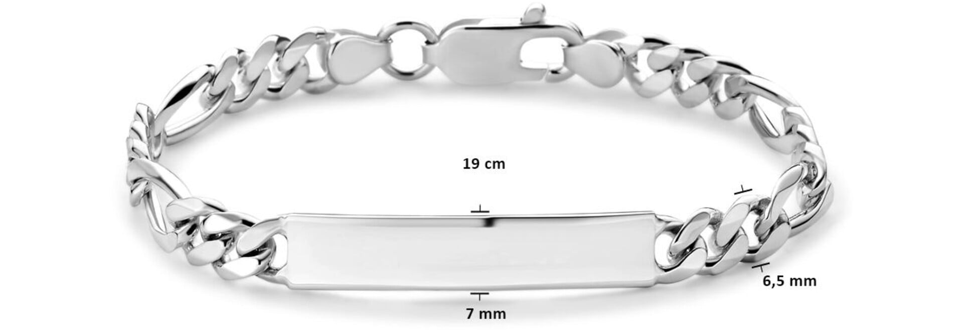 Armband plaat armband met figaroschakel