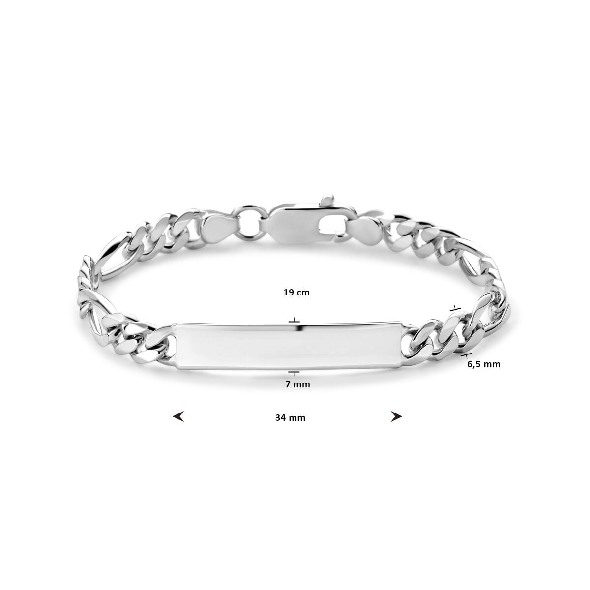 Armband plaat armband met figaroschakel-1