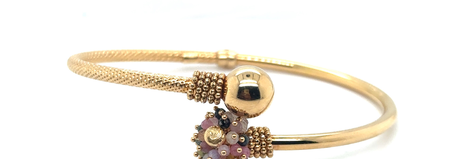 Armband bangle met scharnier en gekleurde stenen