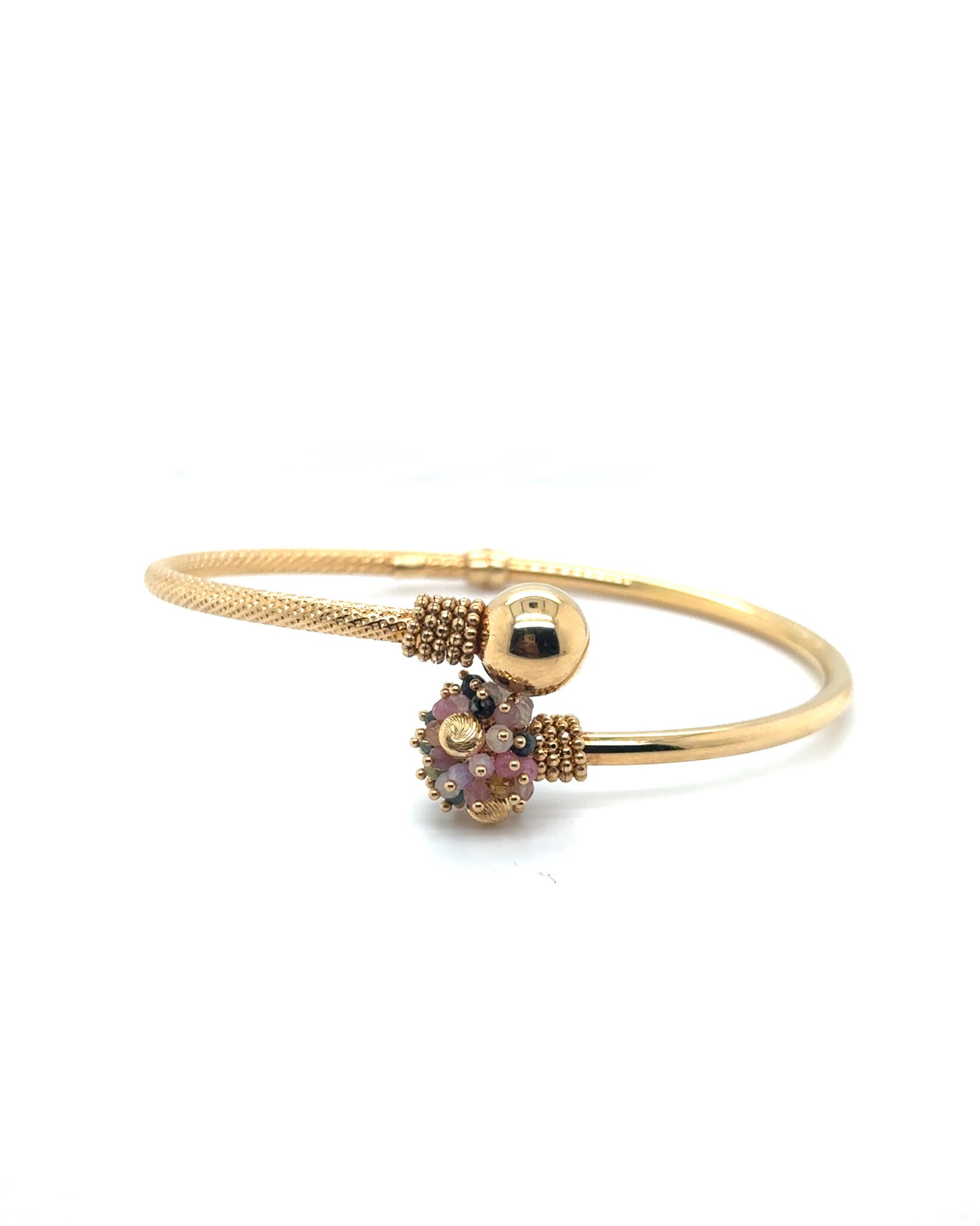 Armband bangle met scharnier en gekleurde stenen-1