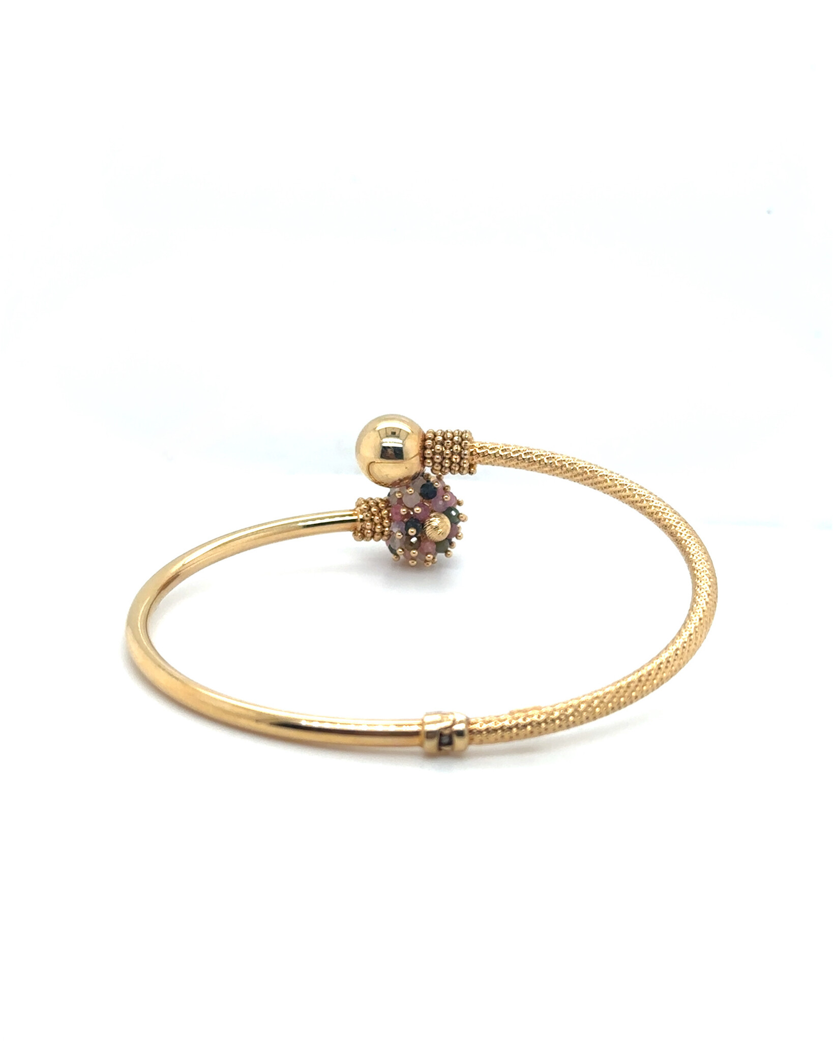 Armband bangle met scharnier en gekleurde stenen-2