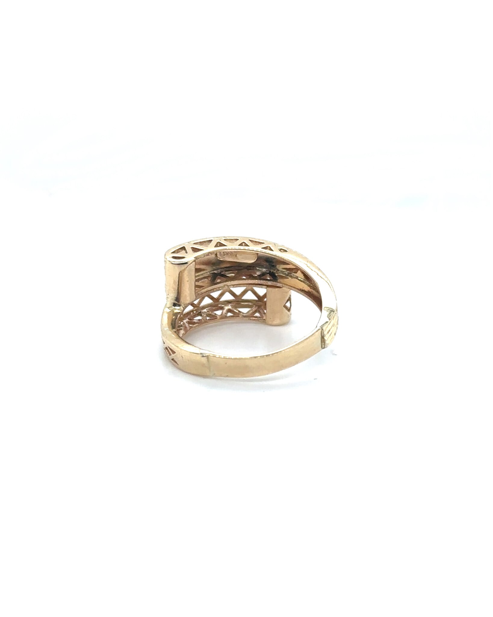 Ring band opengewerkt ruitpatroon/streep reliëf-2