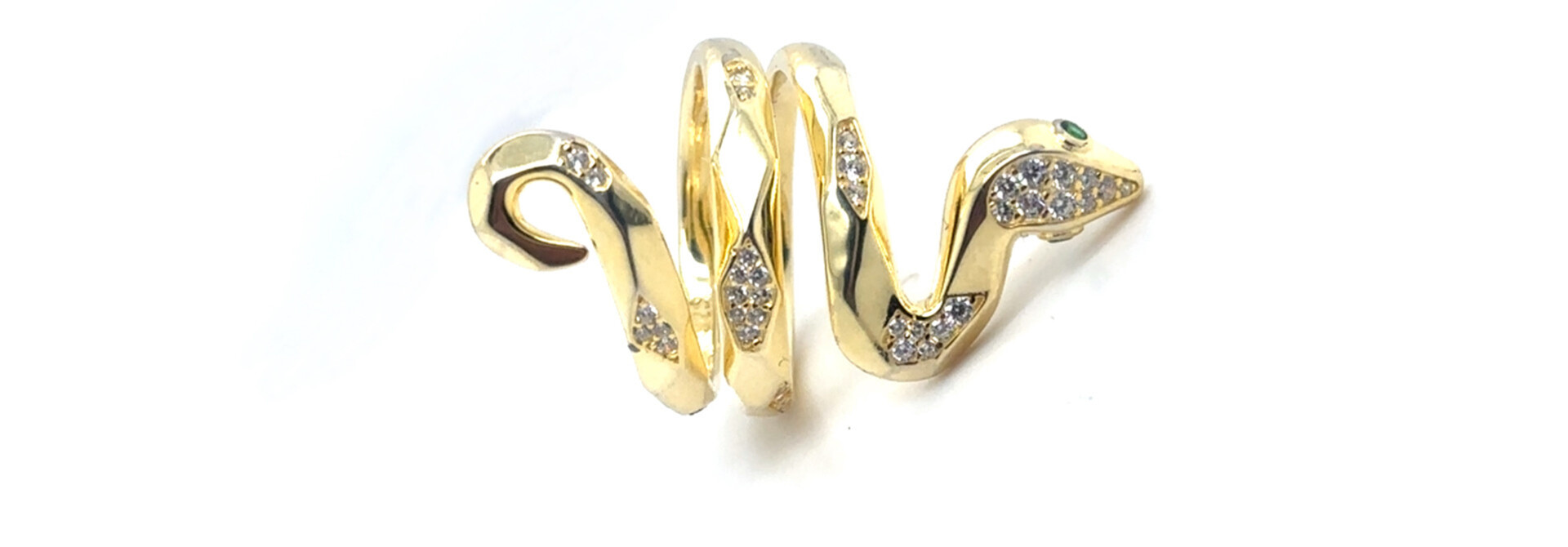 Ring slang zirkonia gold-plated