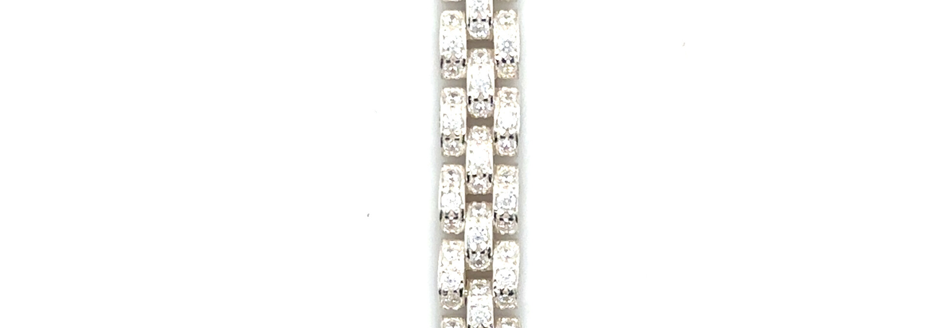 Armband roleksschakel zilver met zirkonia's