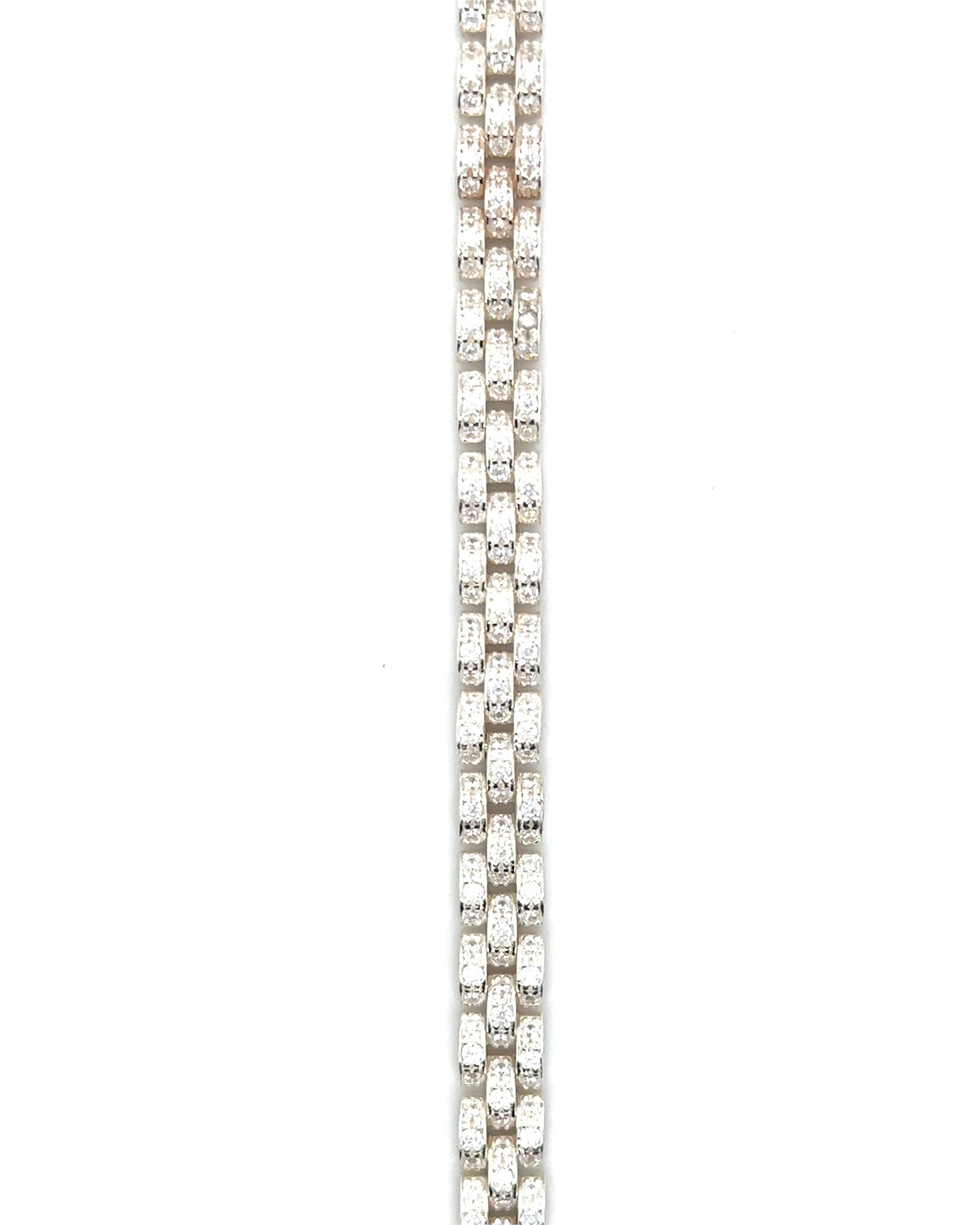 Armband roleksschakel zilver met zirkonia's-1