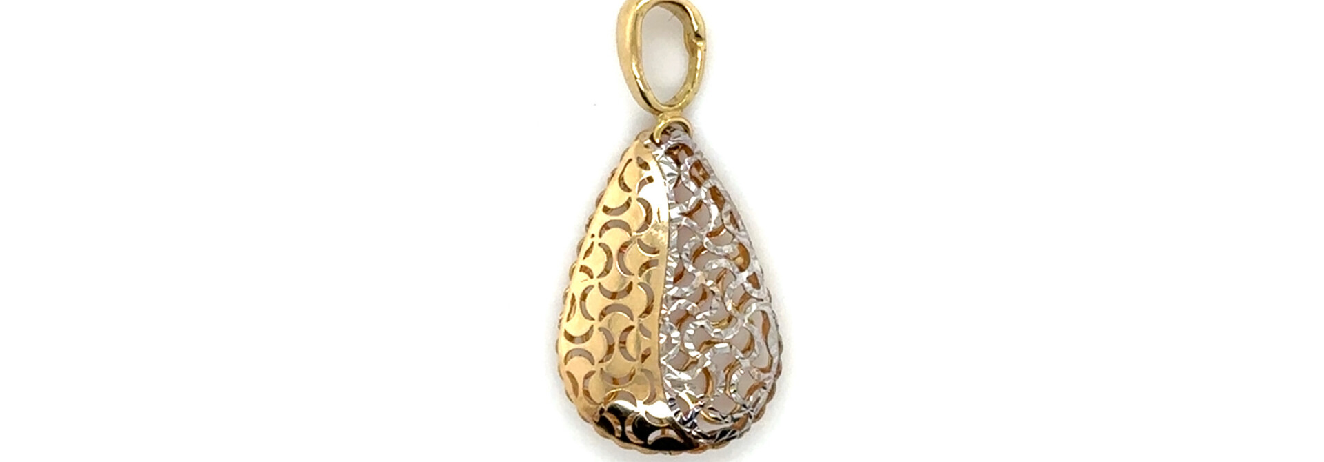 Hanger druppelvorm opengewerkt met diamond cut