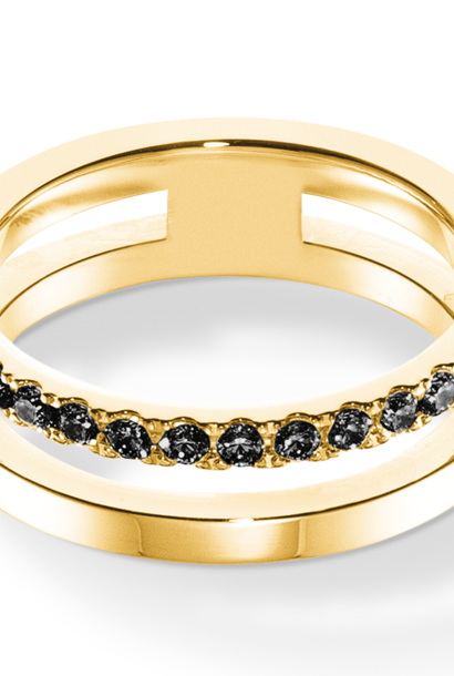 Ring Eternal Unity Zwart-goudkleurig