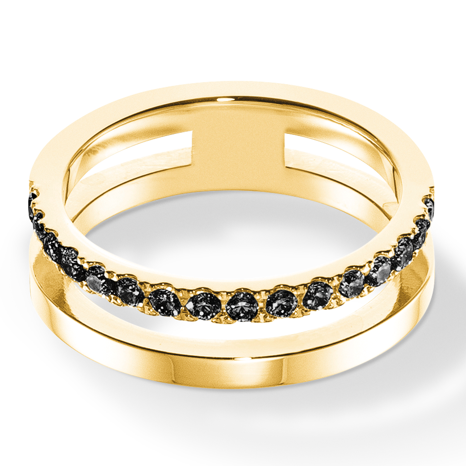 Ring Eternal Unity Zwart-goudkleurig-1