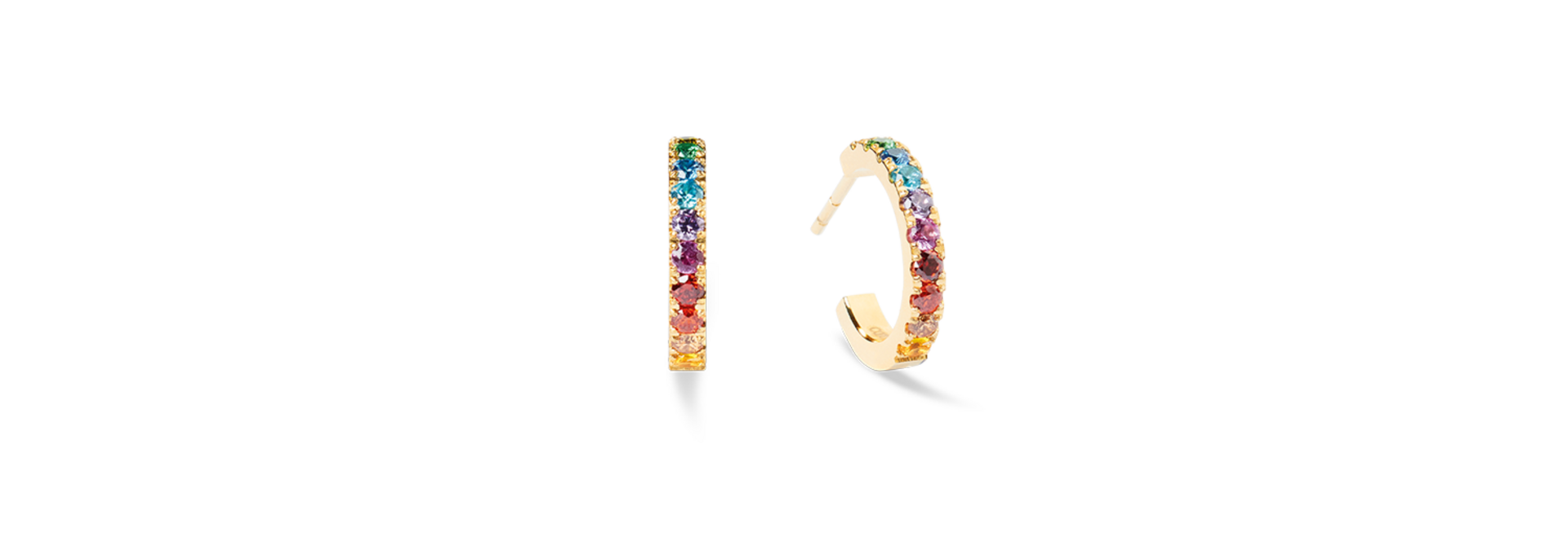 Creolen Eternal Love Rainbow-goudkleurig