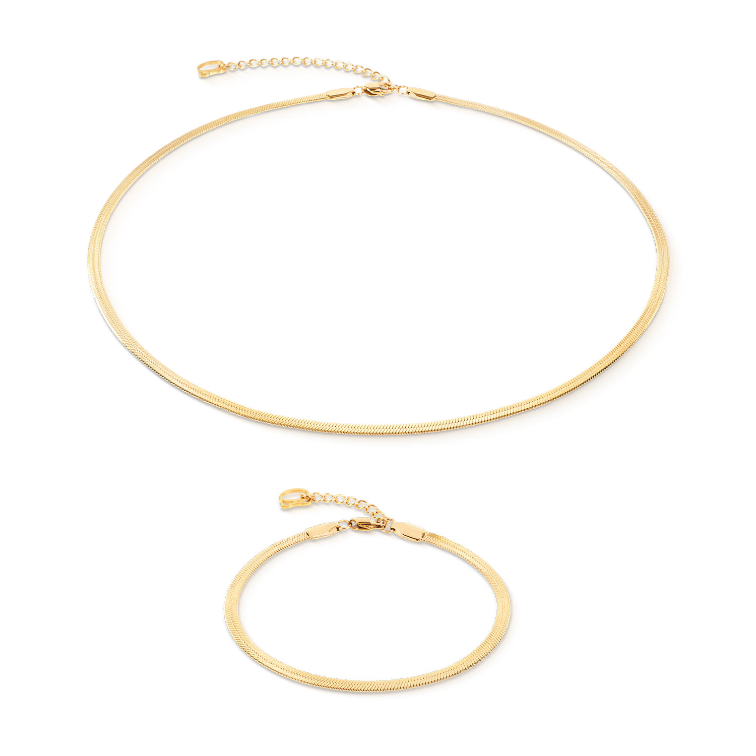 Collier Flat Snake Chain Goudkleurig-3