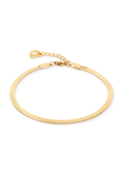 Armband Flat Snake Chain Goudkleurig