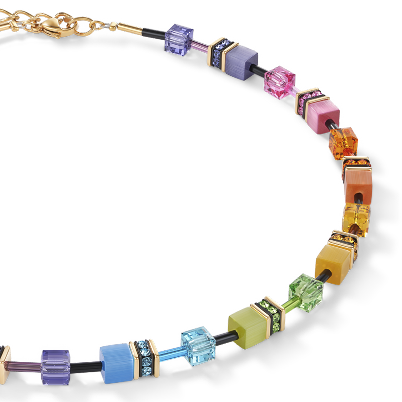Collier GeoCUBE® Iconic Rainbow-goudkleurig-2