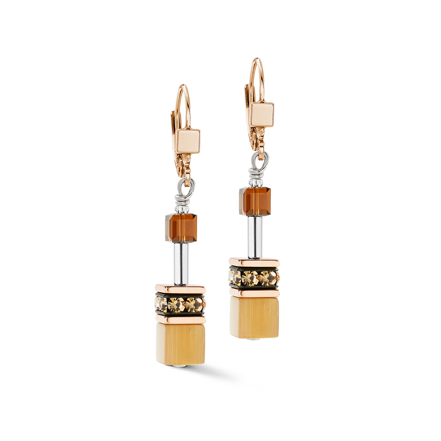 Oorhangers GeoCUBE® Iconic Mocha Mousse-2