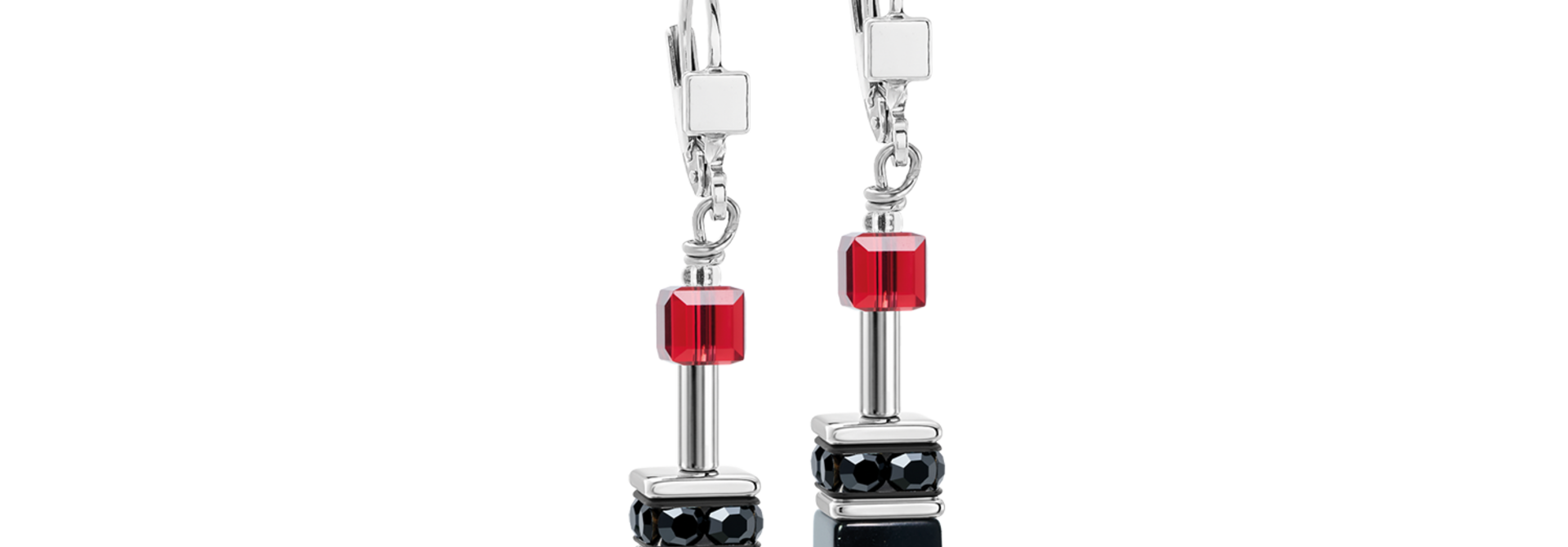 Oorhangers GeoCUBE® Iconic Rood-zwart
