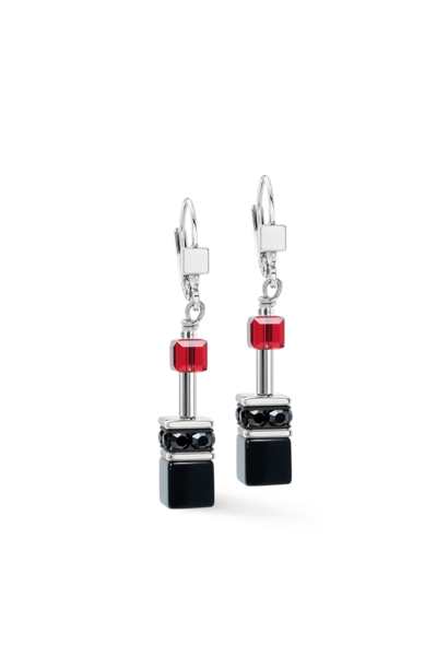 Oorhangers GeoCUBE® Iconic Rood-zwart