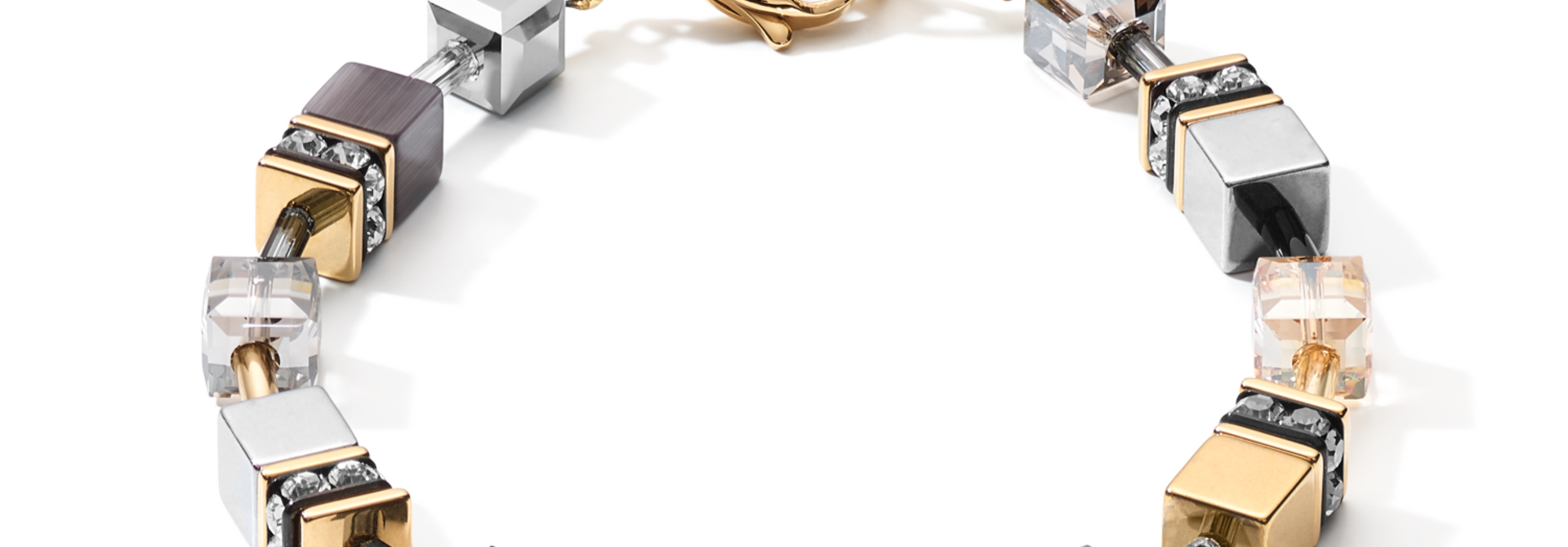 Armband GeoCUBE® Grijs-goudkleurig