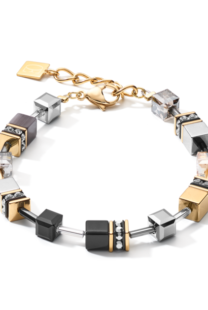 Armband GeoCUBE® Grijs-goudkleurig