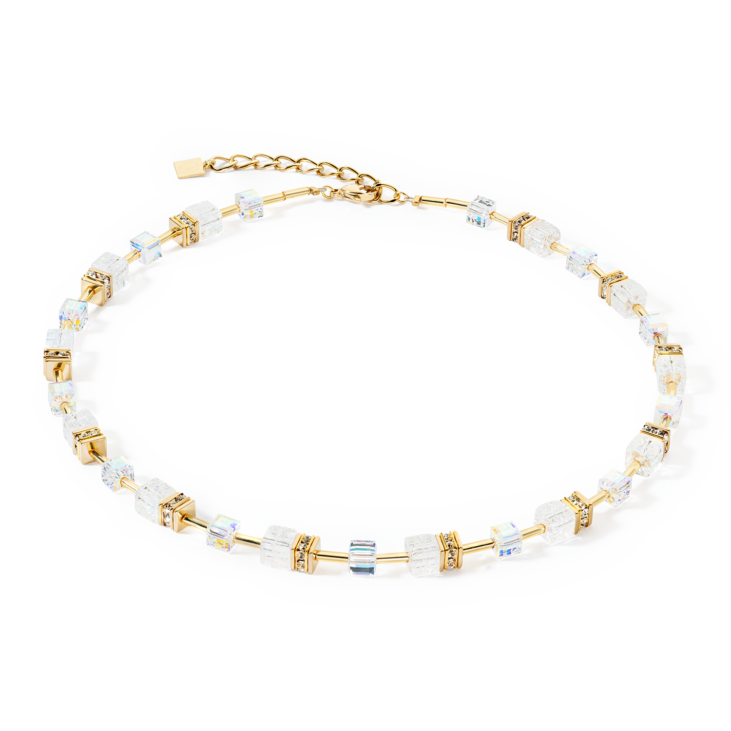 Collier GeoCUBE® Iconic Nature Wit-goudkleurig-1
