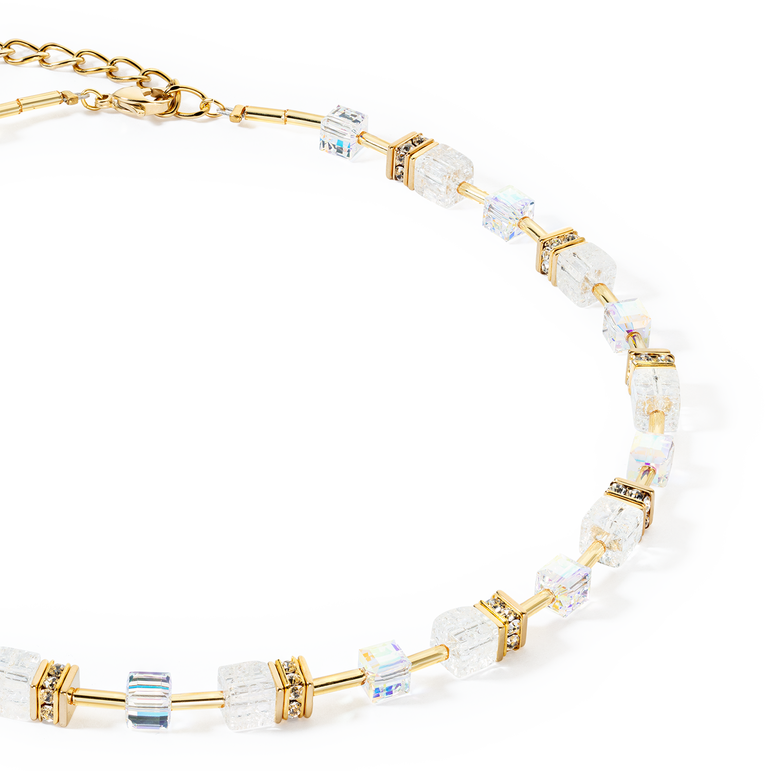 Collier GeoCUBE® Iconic Nature Wit-goudkleurig-2