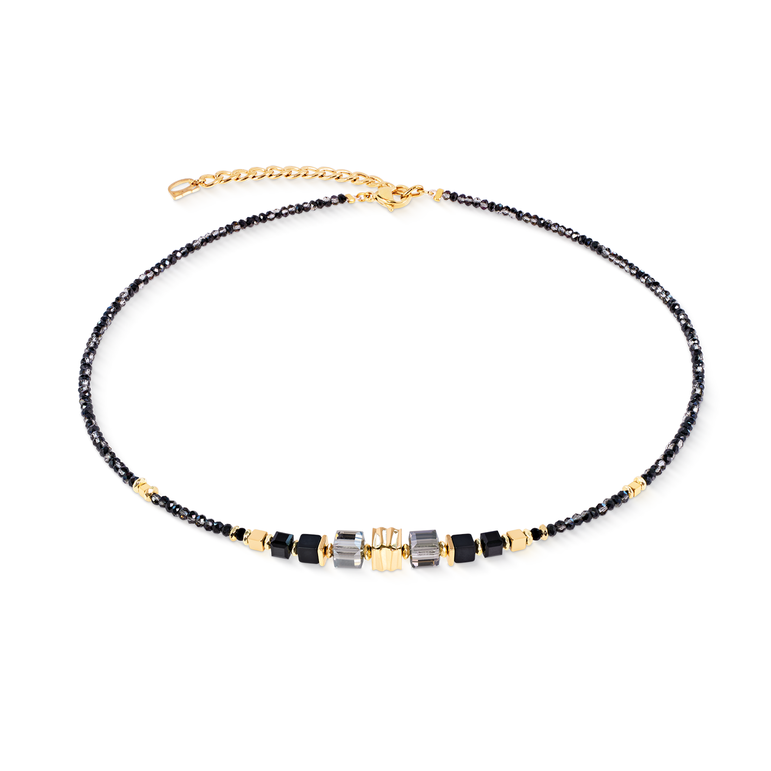 Collier Wave Cube Flow Zwart-goudkleurig-1