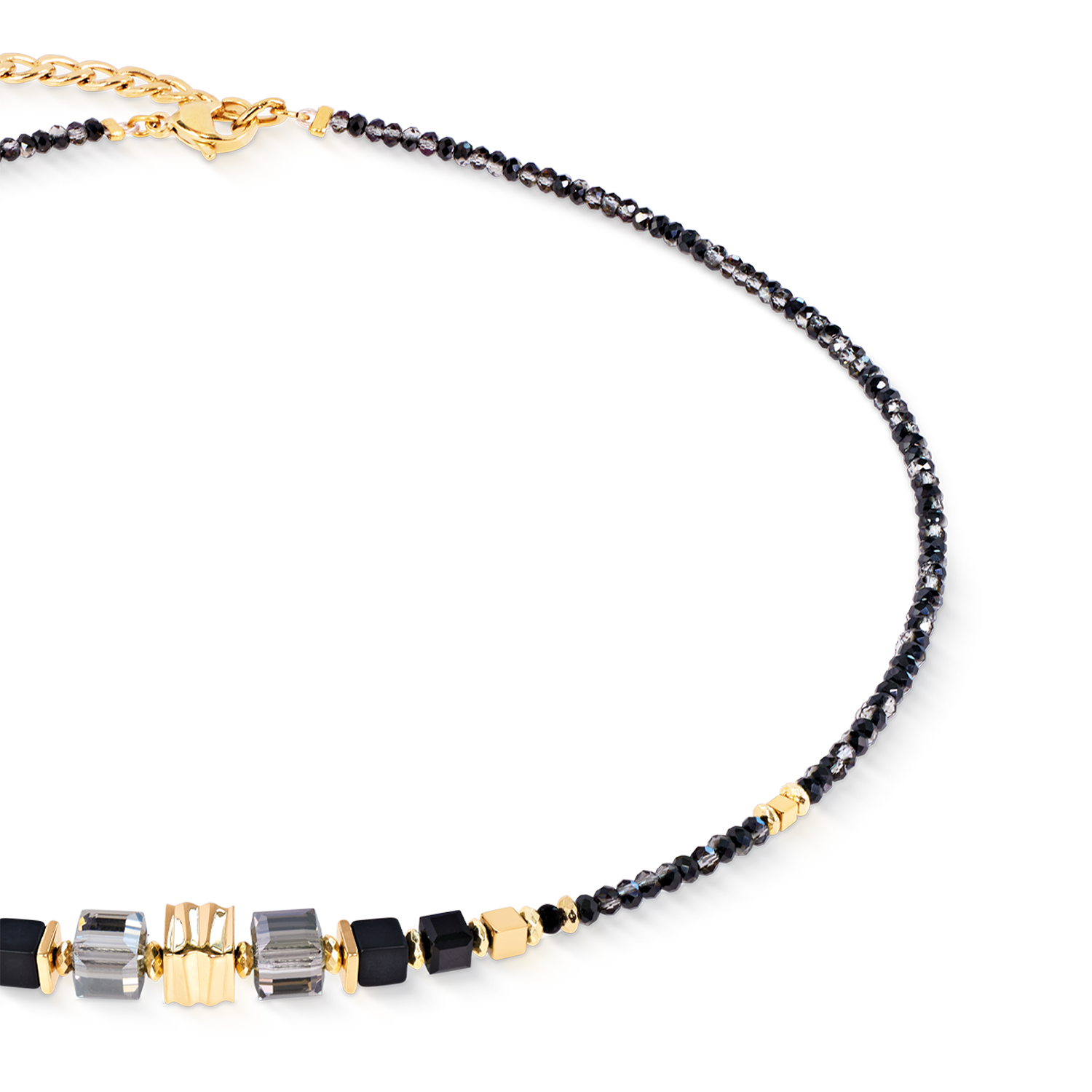 Collier Wave Cube Flow Zwart-goudkleurig-2