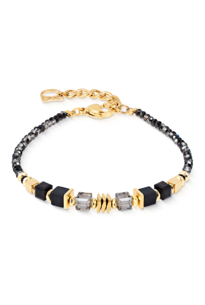 Armband Wave Cube Flow Zwart-goudkleurig
