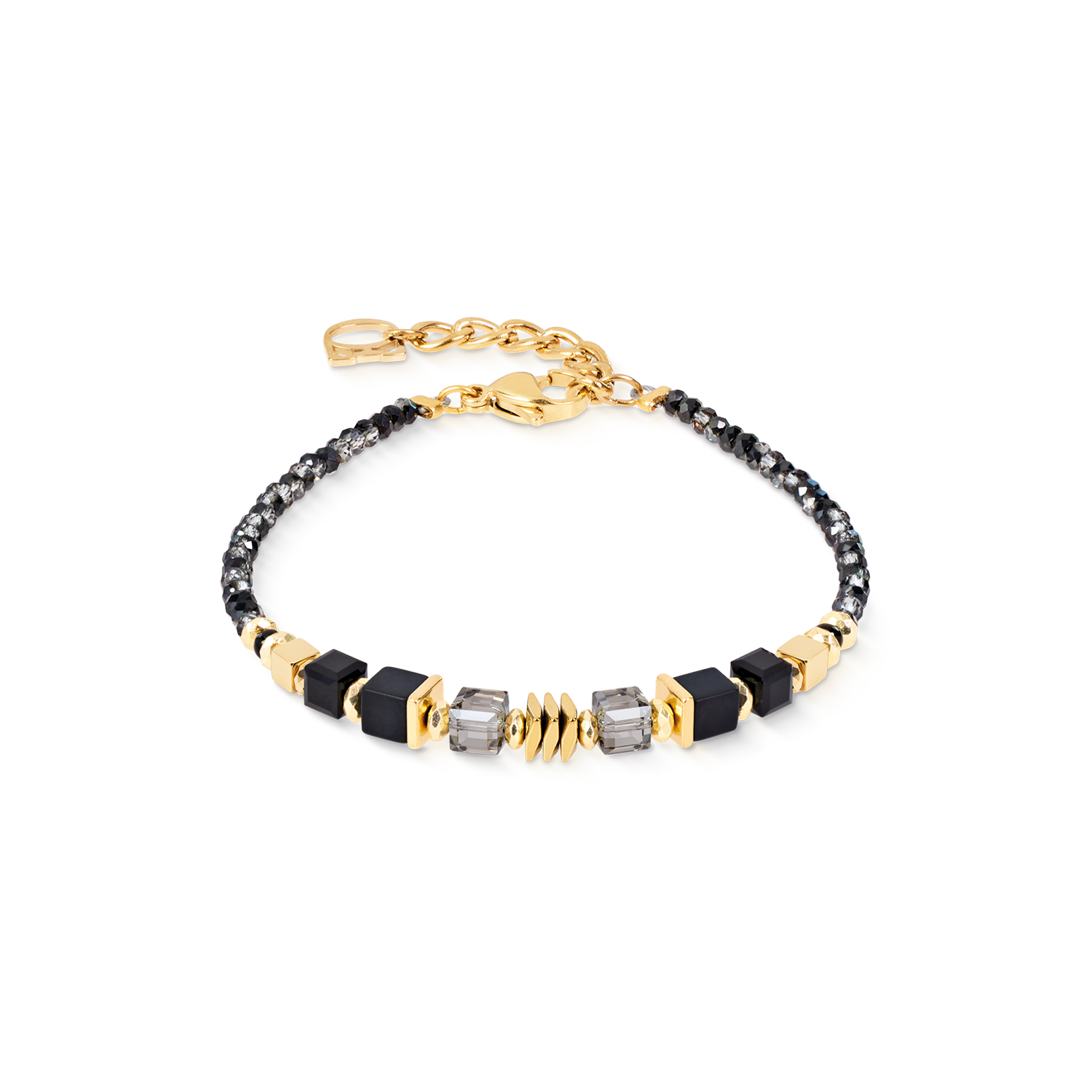 Armband Wave Cube Flow Zwart-goudkleurig-1