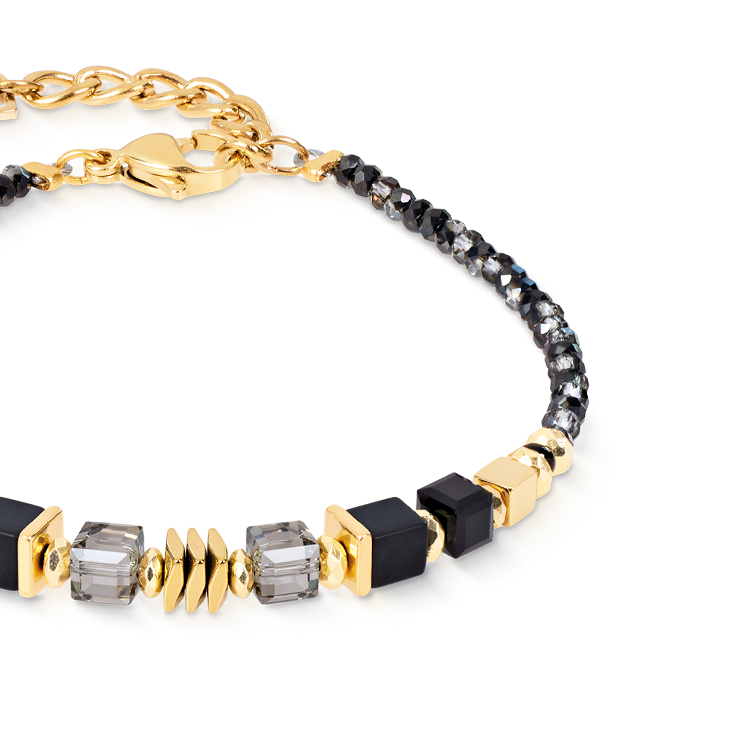 Armband Wave Cube Flow Zwart-goudkleurig-2