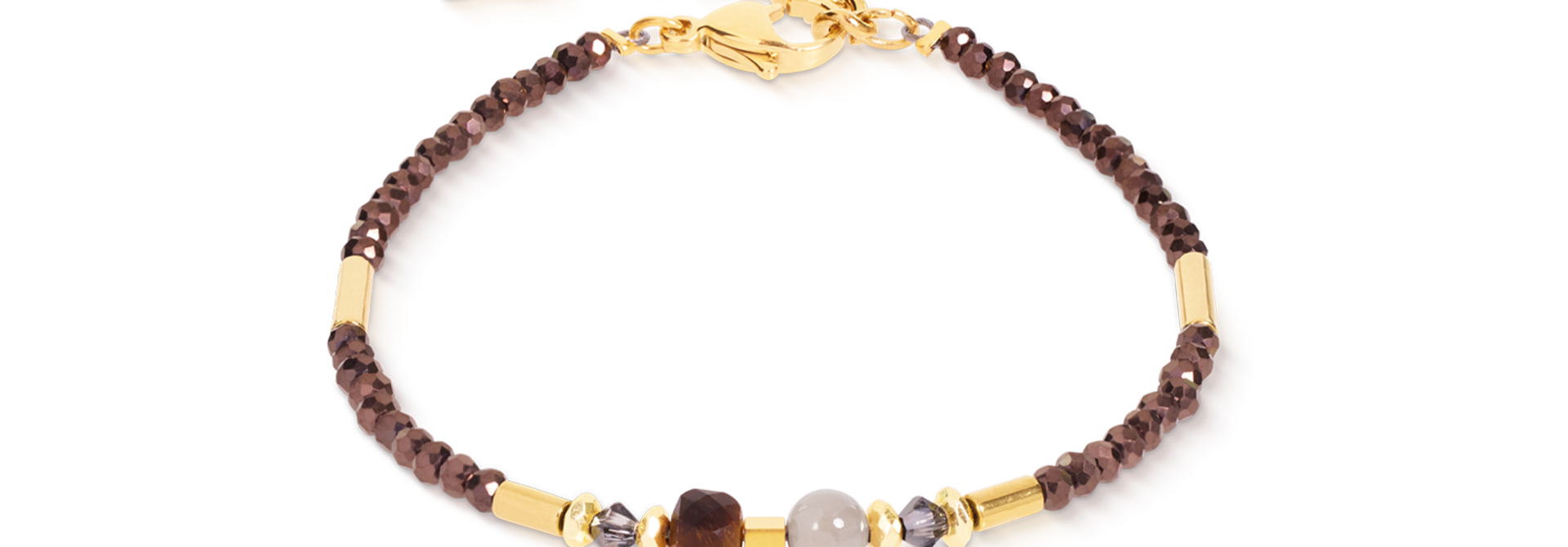 Armband Cube Balance Golden Hazel Bruin-goudkleurig
