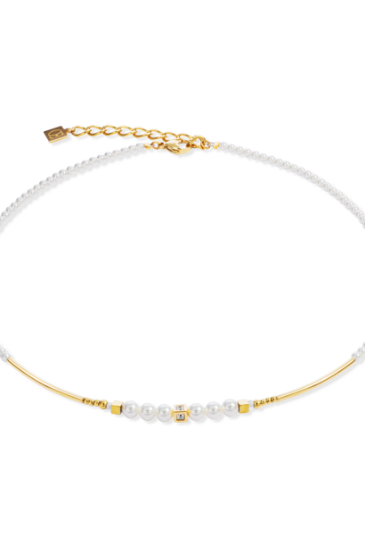 Collier Shimmering Princess Pearls Wit-goudkleurig