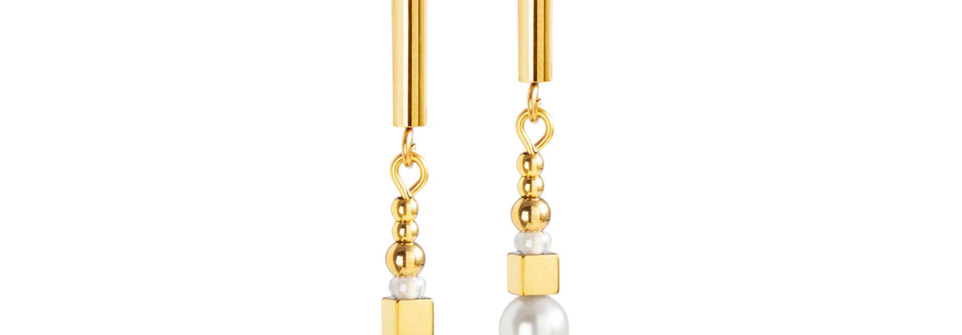 Oorbellen Shimmering Princess Pearls Wit-goudkleurig