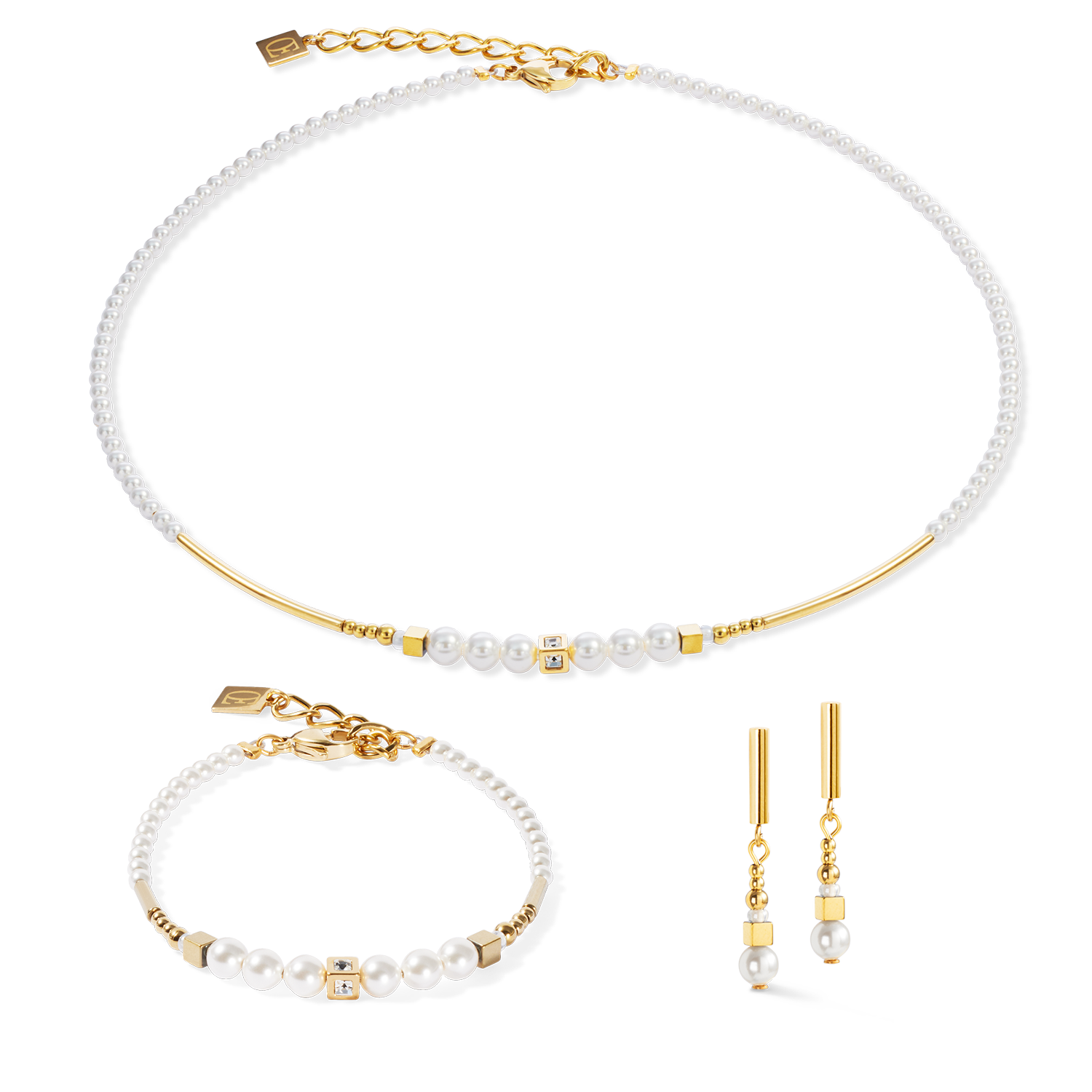 Oorbellen Shimmering Princess Pearls Wit-goudkleurig-3