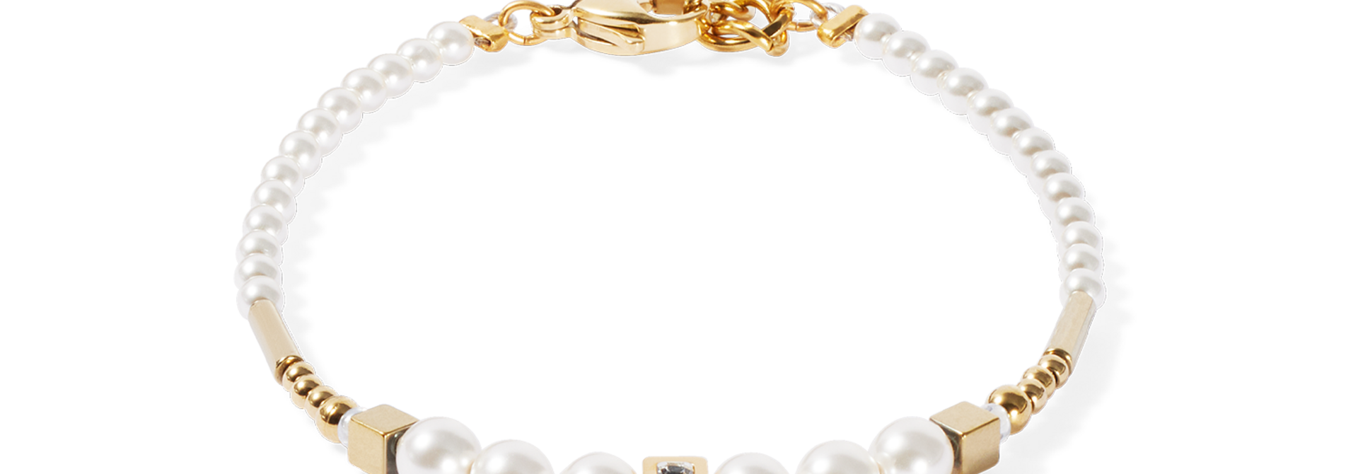 Armband Shimmering Princess Pearls Wit-goudkleurig
