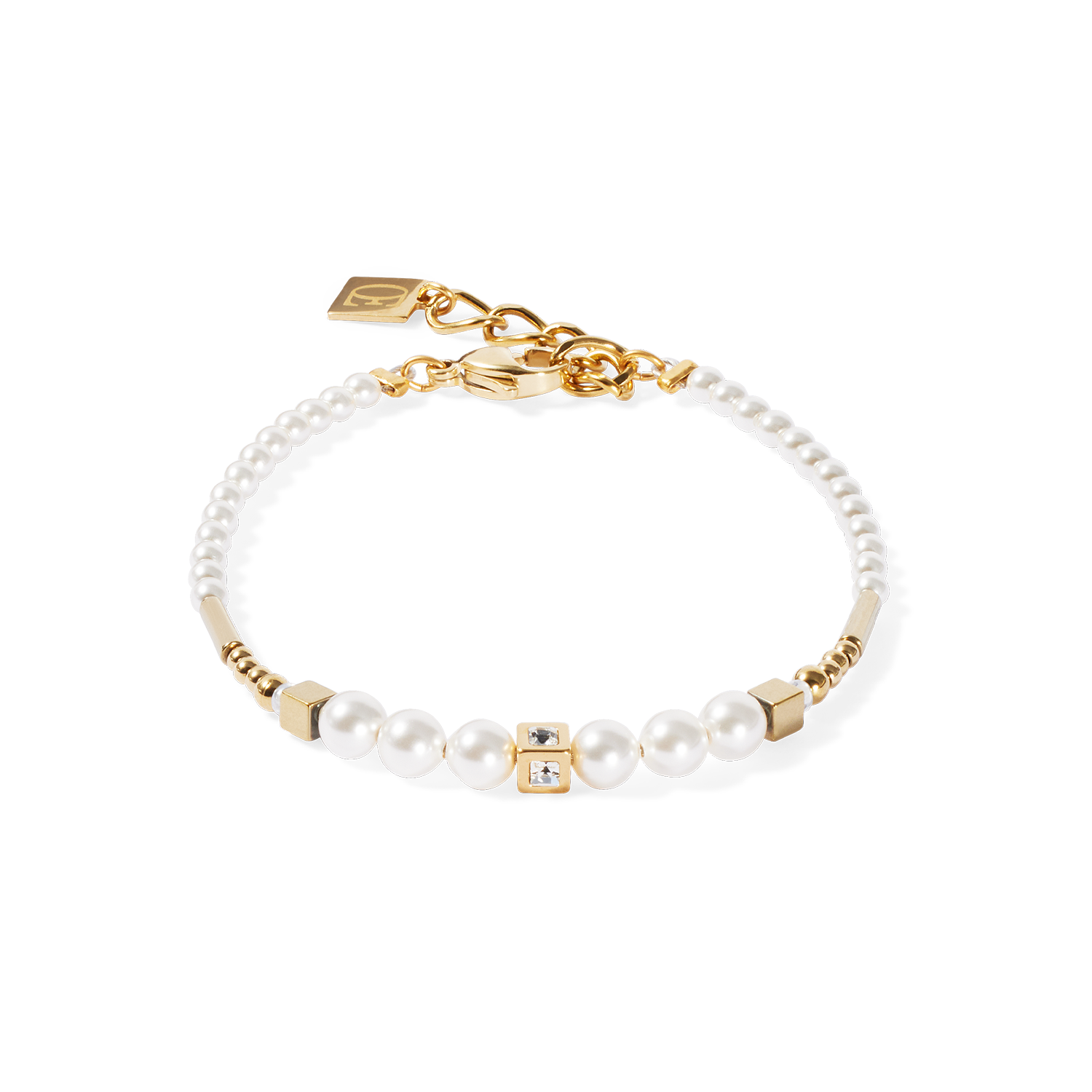 Armband Shimmering Princess Pearls Wit-goudkleurig-1