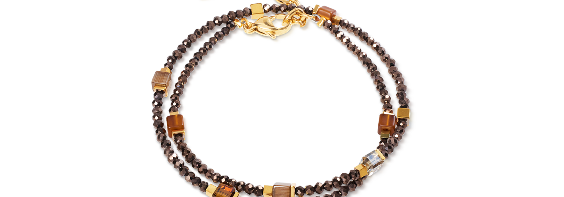 Armband Joyful Colours Flex Bruin-goudkleurig